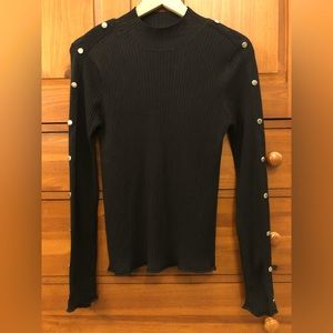 ZARA Women’s Black Knit Mock Turtleneck, Size L